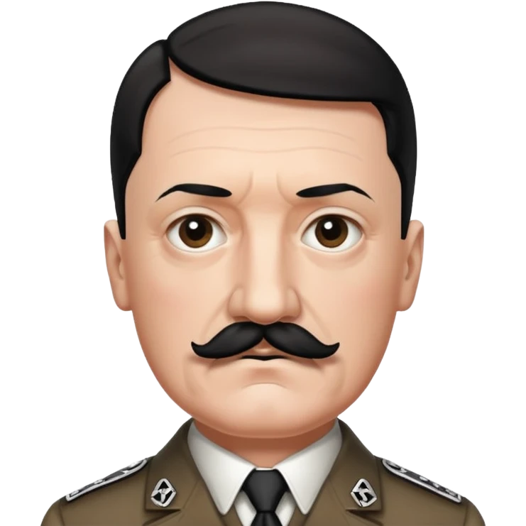 Je veux un emoji représentant adolf Hitler portant une moustache noir et carré rajoute son symbole  emoji