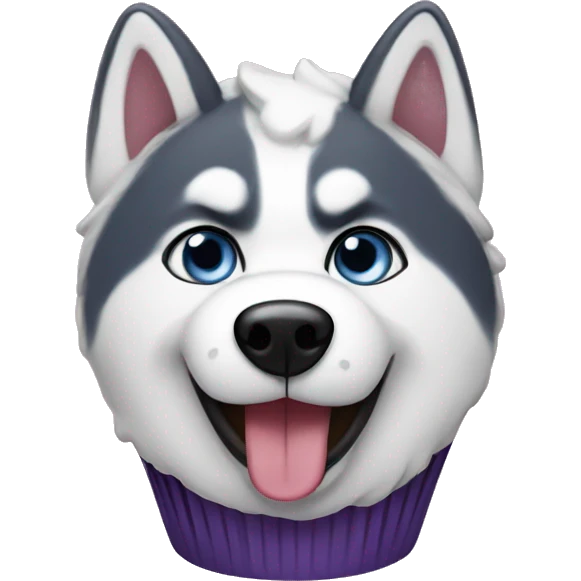 husky cupcake emoji
