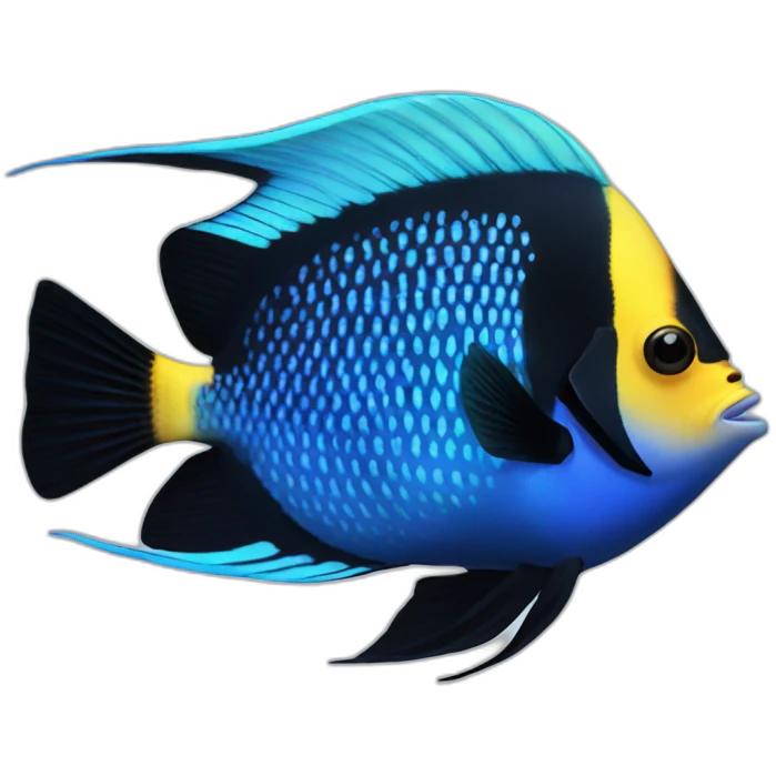 Blue-Black angelfish emoji
