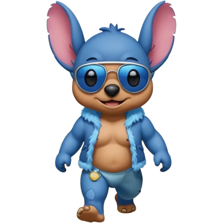 Stitch walking on the beach emoji