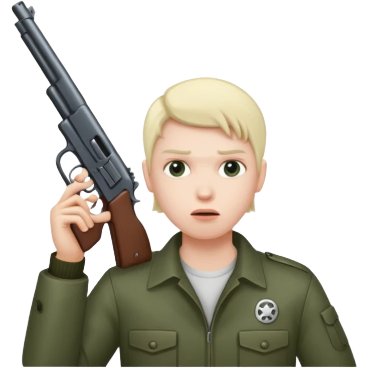 Person with 😐 face holding gun to head emoji