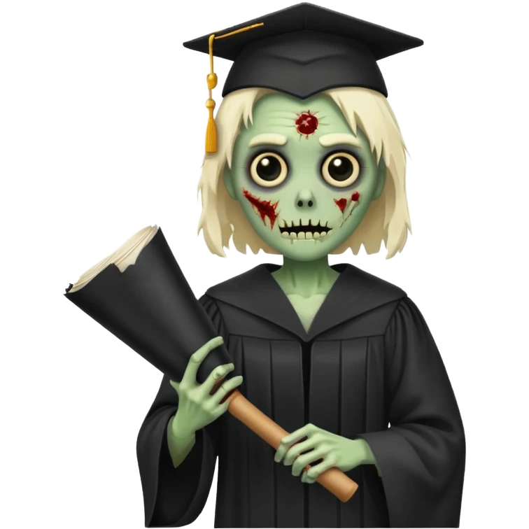 graduating zombie emoji