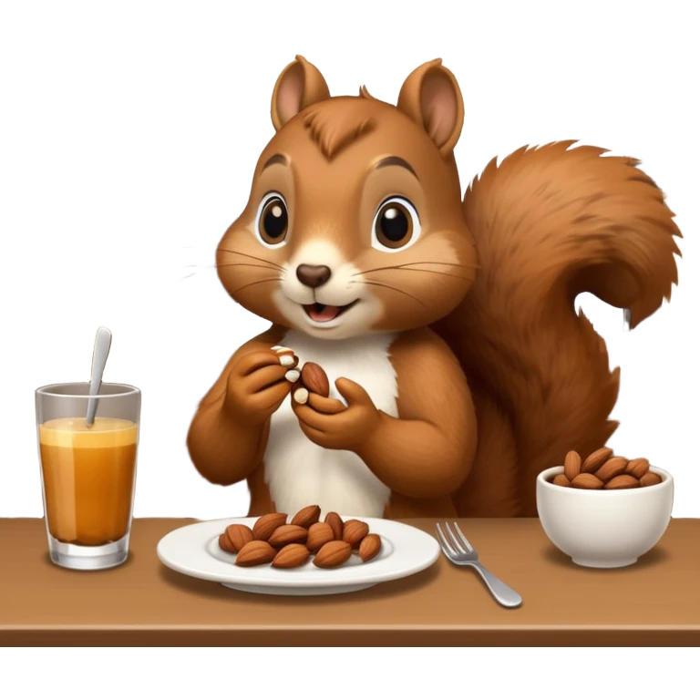 squirrel at a restaurant table emoji
