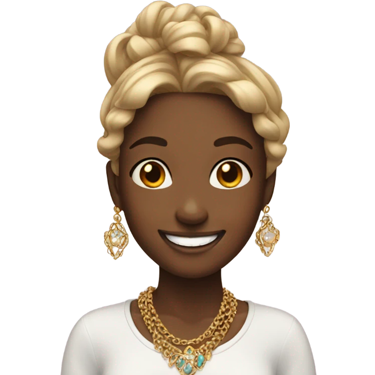 smiling girl with jewelry emoji