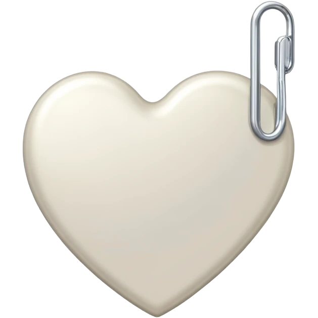 milky colored heart and a paper clip next to it emoji