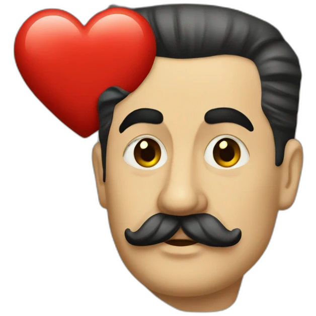 joseph stalin holding a heart emoji