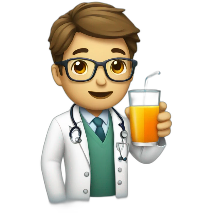 doctor drinking juice emoji