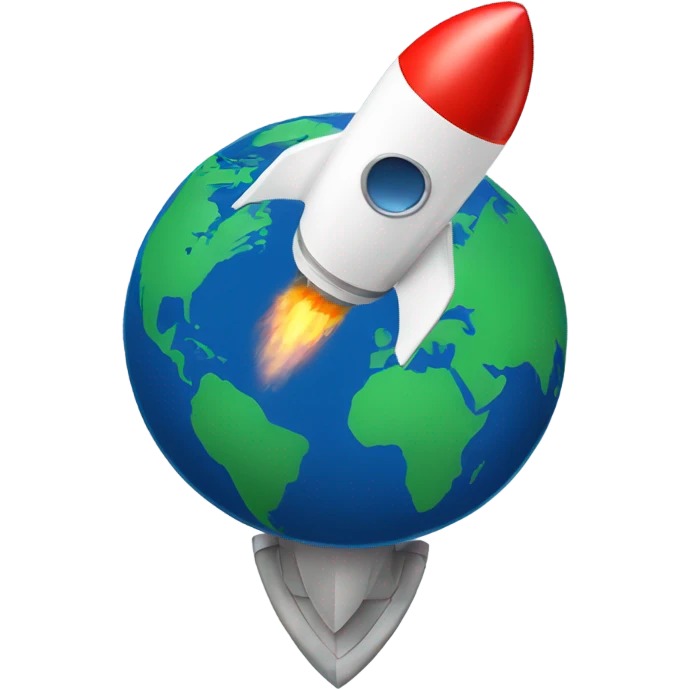 The earth on a rocket emoji