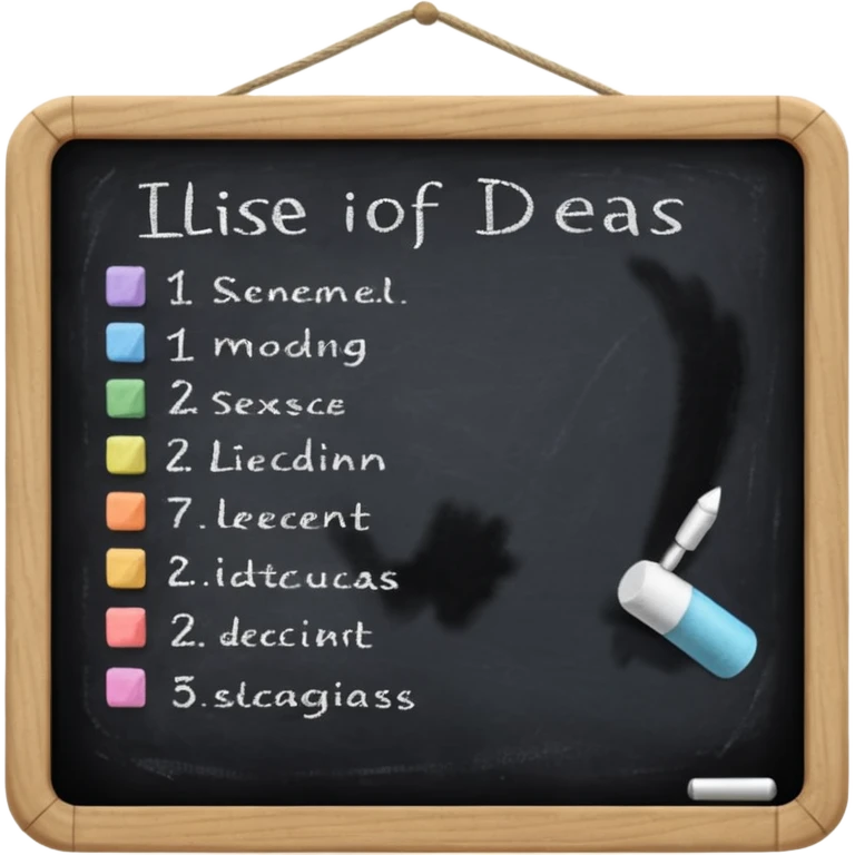 brain dump list in a chalk board emoji