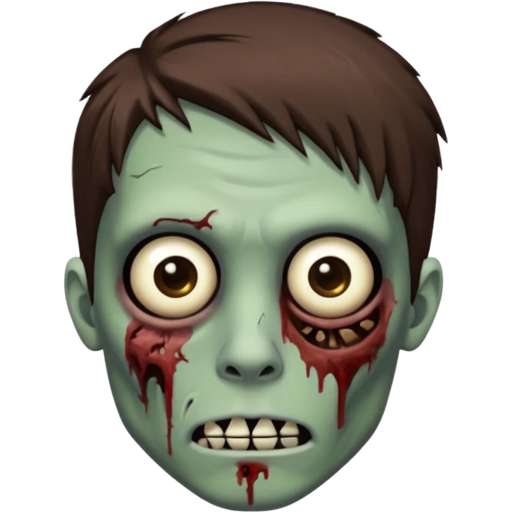 zombie, emo guy, with dark circles under his eyes and brown hair emoji