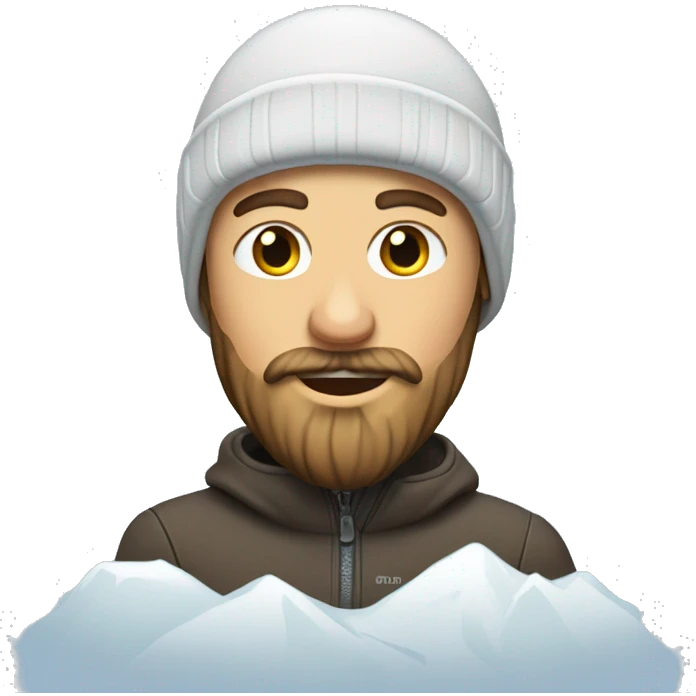 Ski bum with beard of ice and snow  emoji