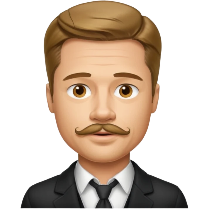 brad pitt with stache emoji