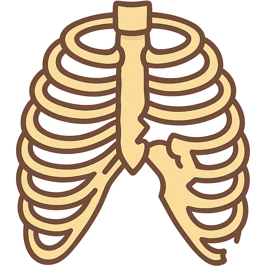 flat toon style broken ribcage emoji