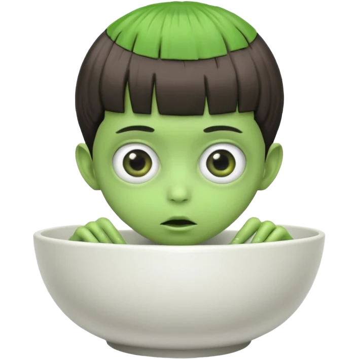 Alien with bowl haircut emoji