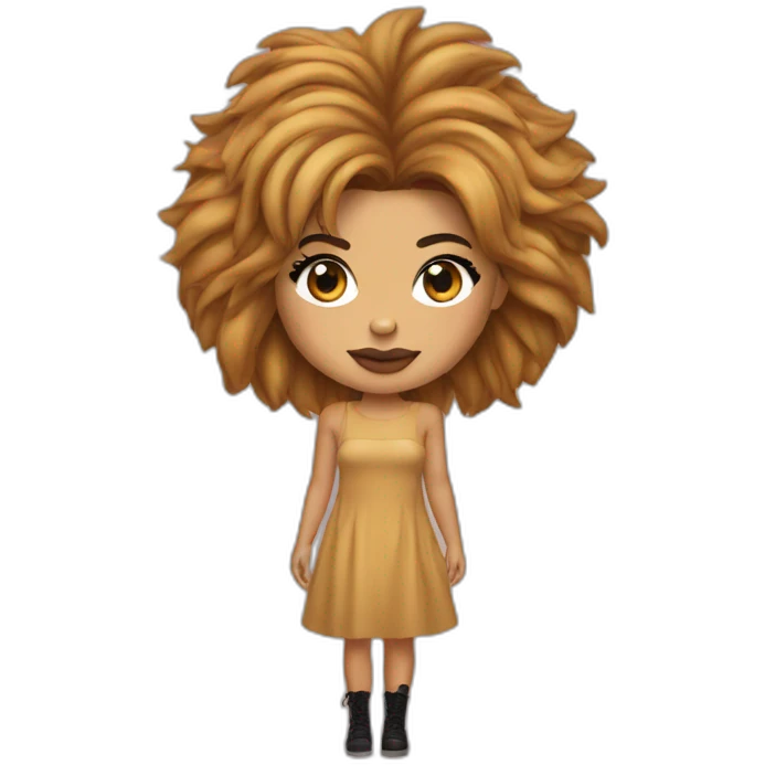 Kylie Jenner wearing a lion dress emoji