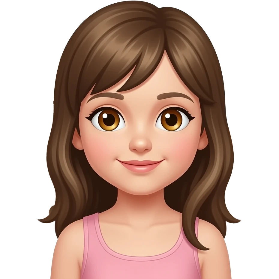 Una bambina con capelli biondi scure e occhi hazel  davanti il Colosseo emoji