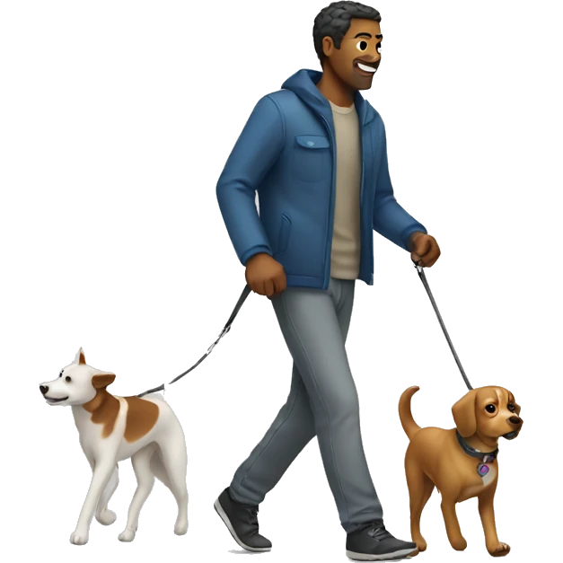 man walking dog emoji
