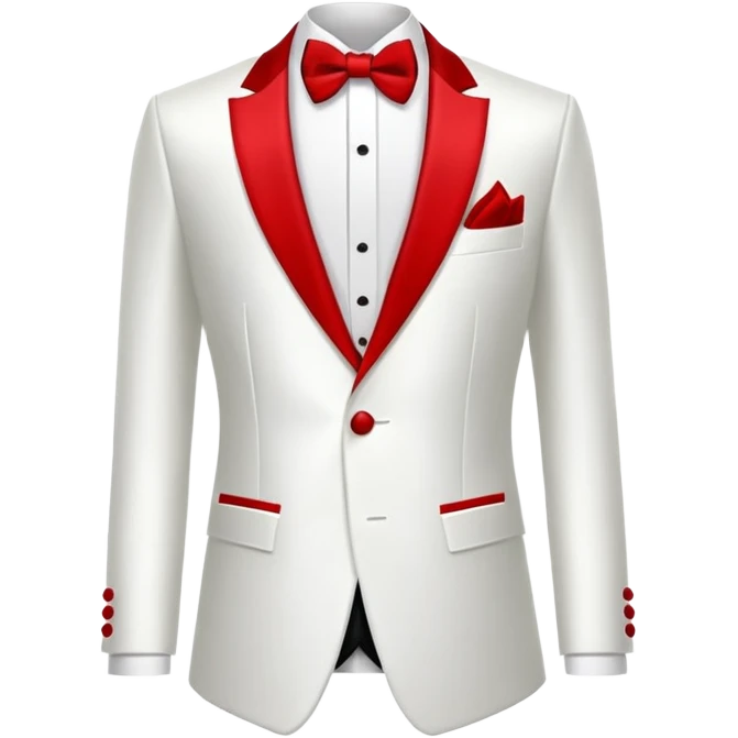 red and white formal tuxedo suit emoji
