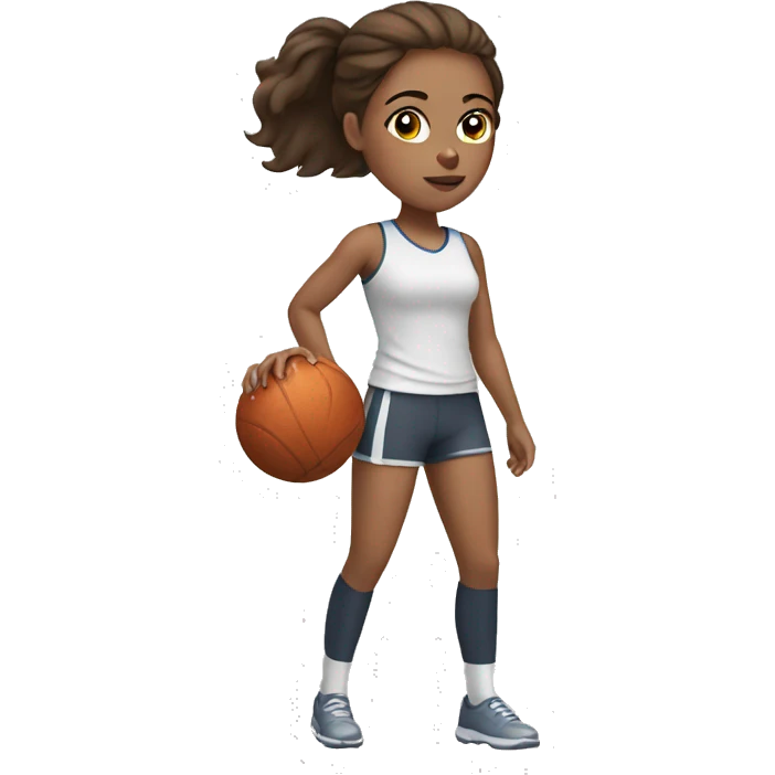 Girl with brown hair doing sports  emoji