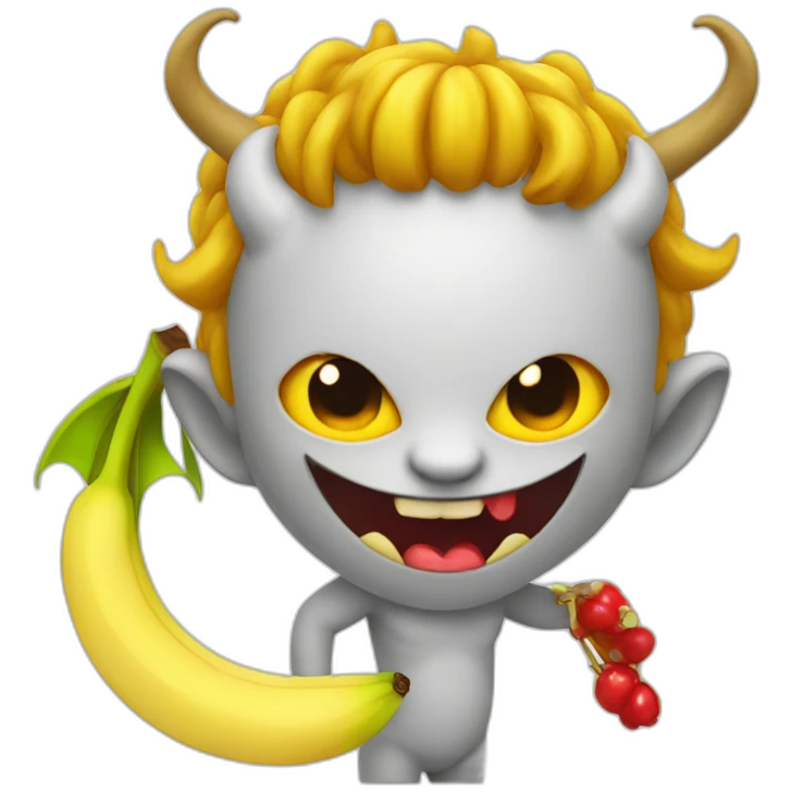 devil having banana emoji