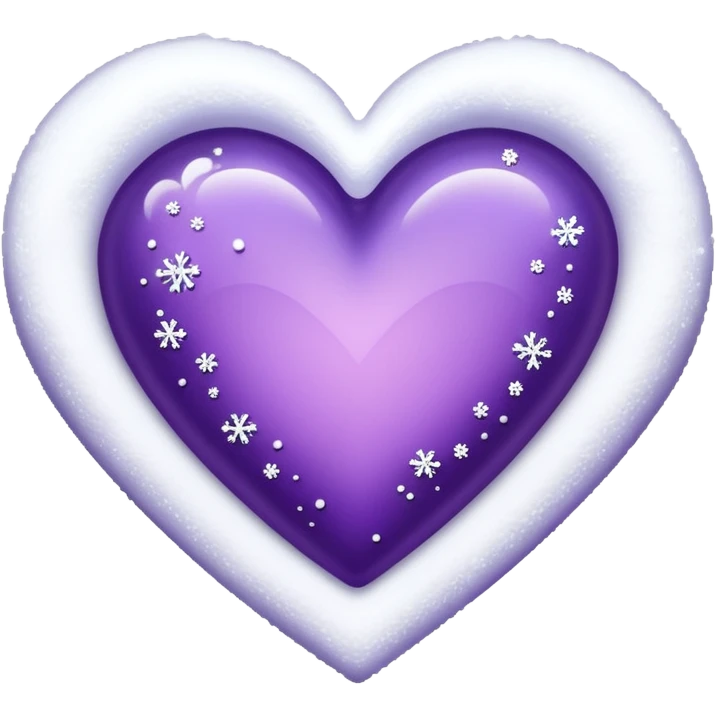 purple heart with sparkling snow effect emoji