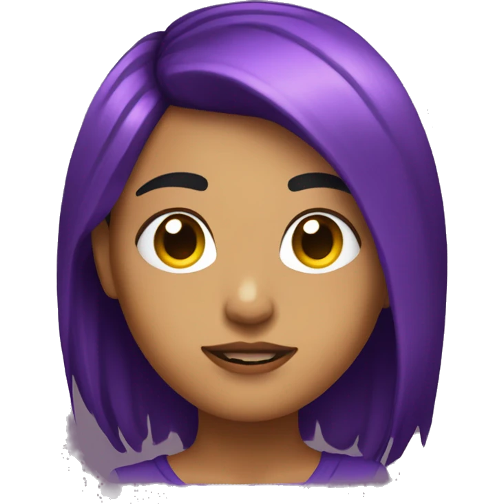Chica con pelo morado y piercings emoji