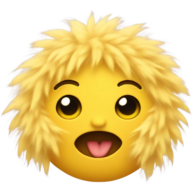 Yellow emoji with fuzzy face emoji