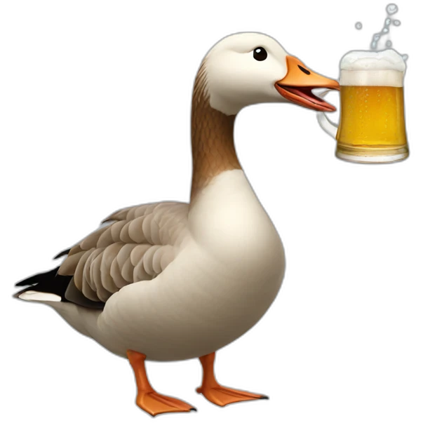 goose drinking beer emoji