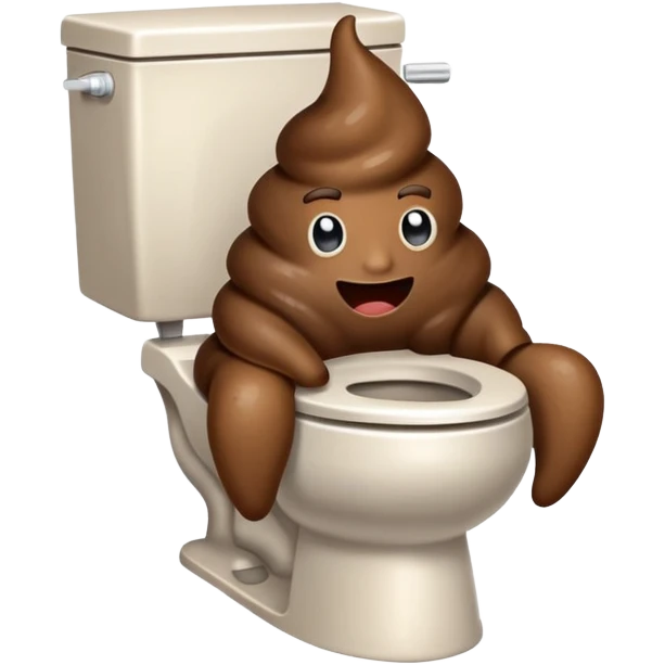 poop sitting on a toilet  emoji