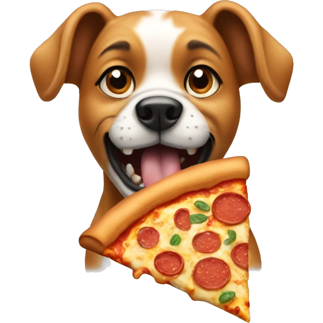 Dog eating pizza emoji