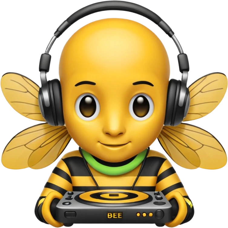 DJ bee with headphones emoji
