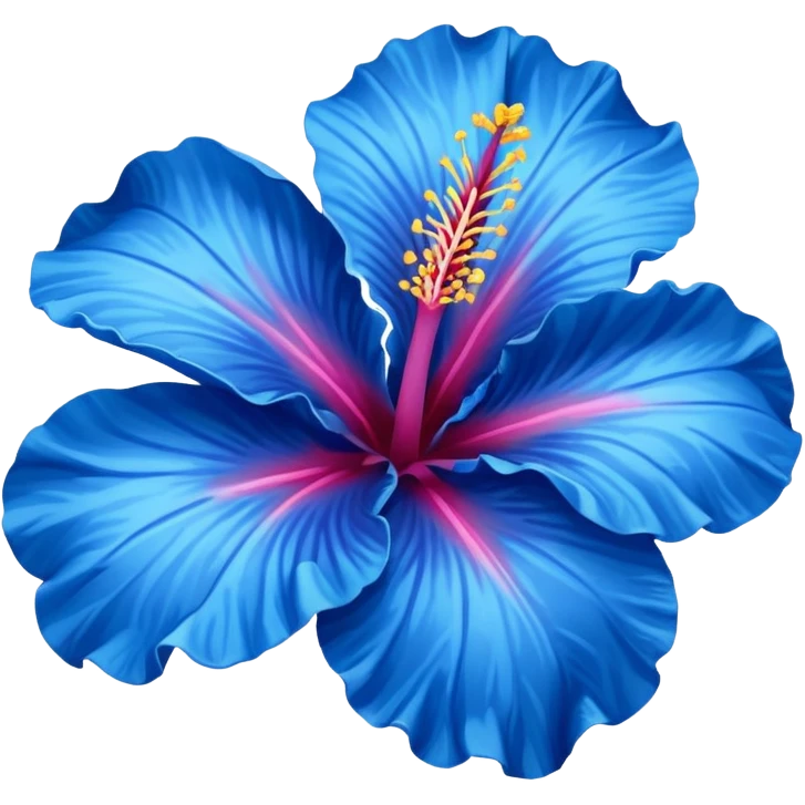 blue hibiscus flower emoji