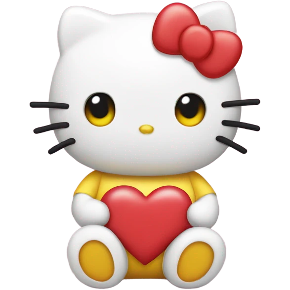 yellow hello kitty heart eyes emoji