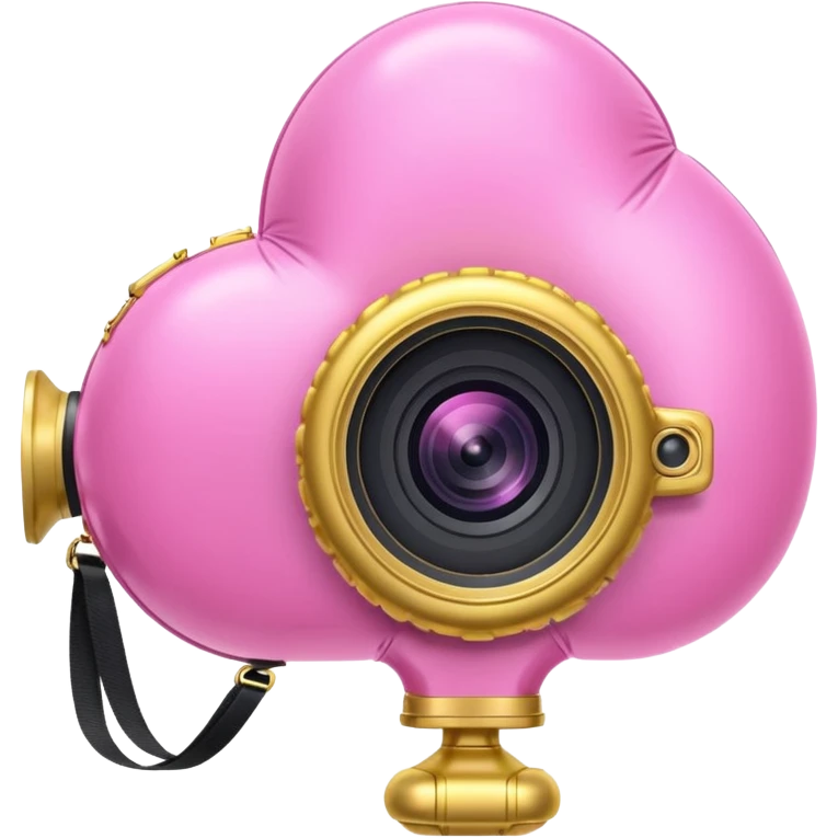 gold rococo pink inflatable puffy balloon camcorder emoji