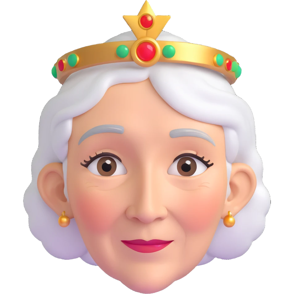 old woman face with a halo emoji