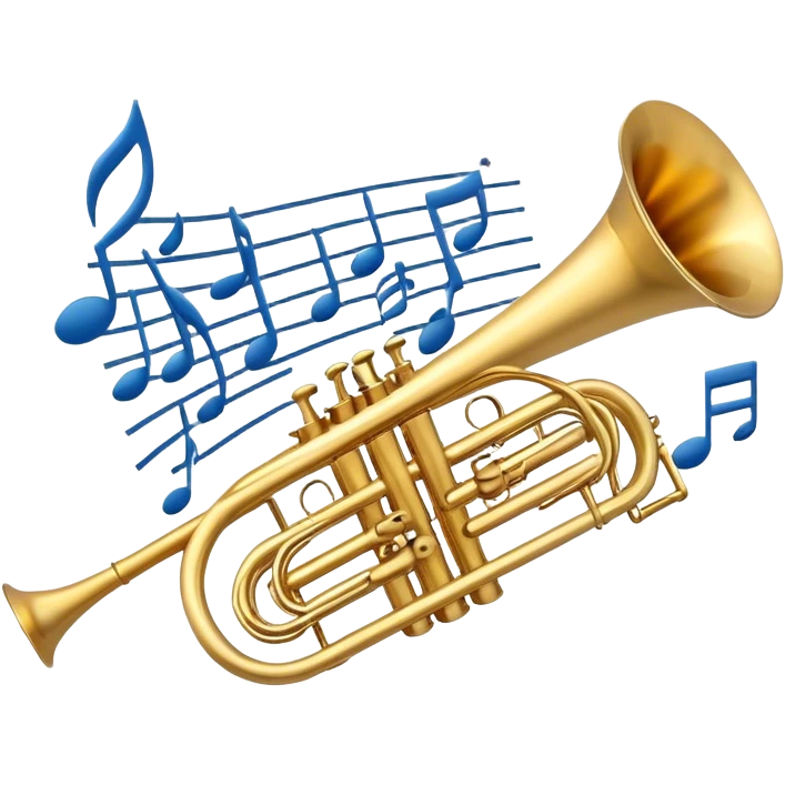 trumpets music notes emoji