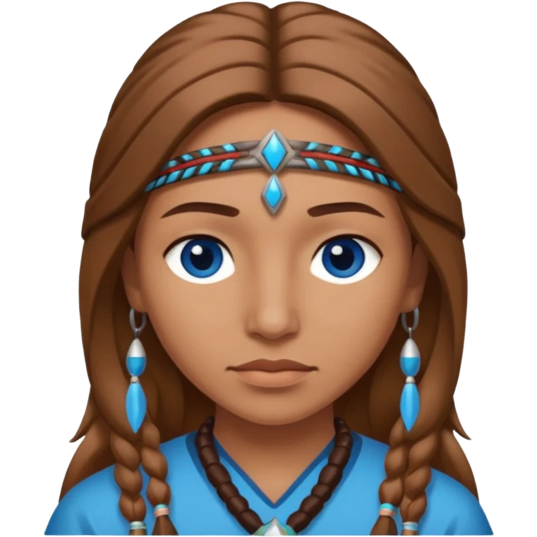 can you make a native American emoji with light brown hair and blue  eyes emoji