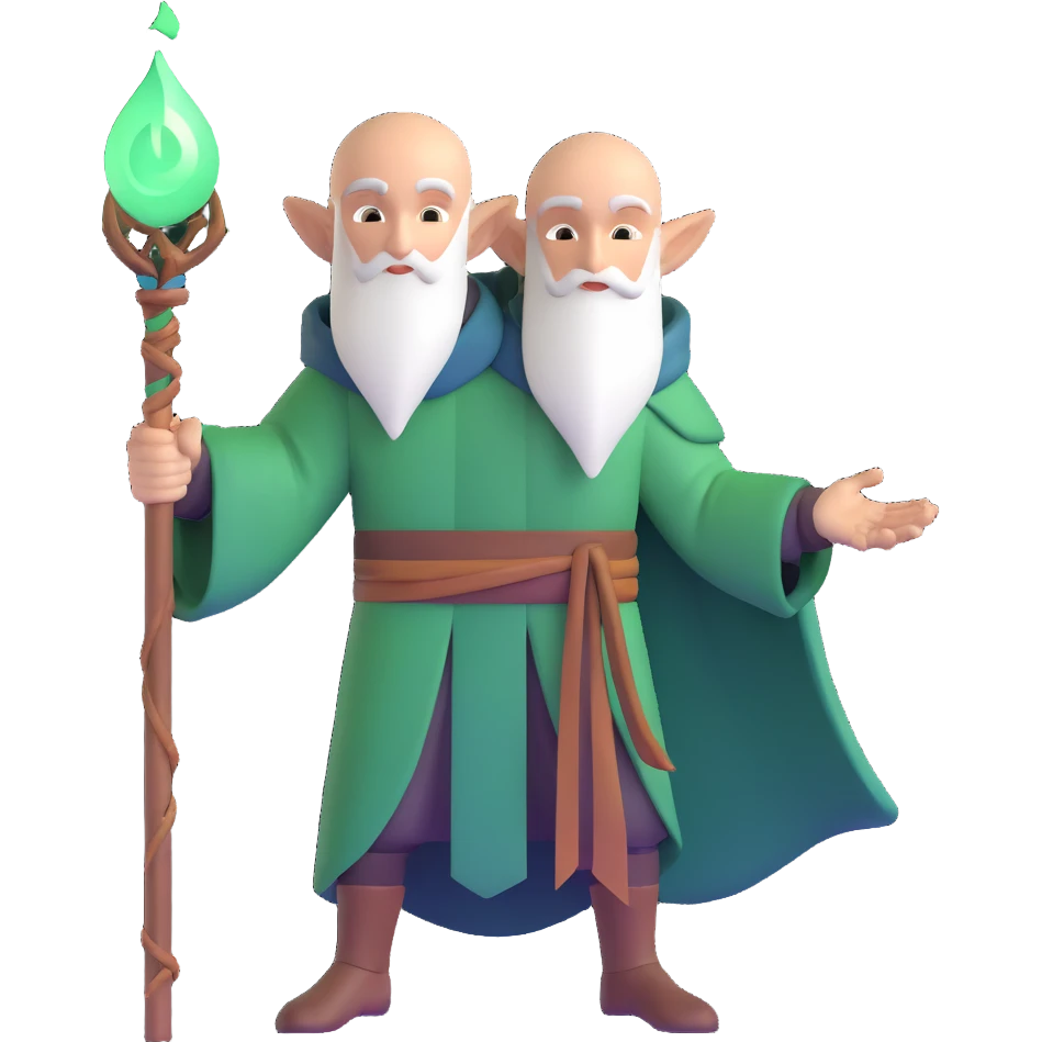 Solas from Dragon Age with mage staff emoji