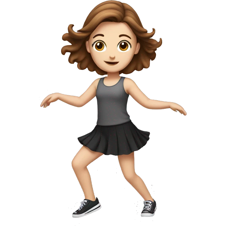 White girl with brown hair dancing emoji