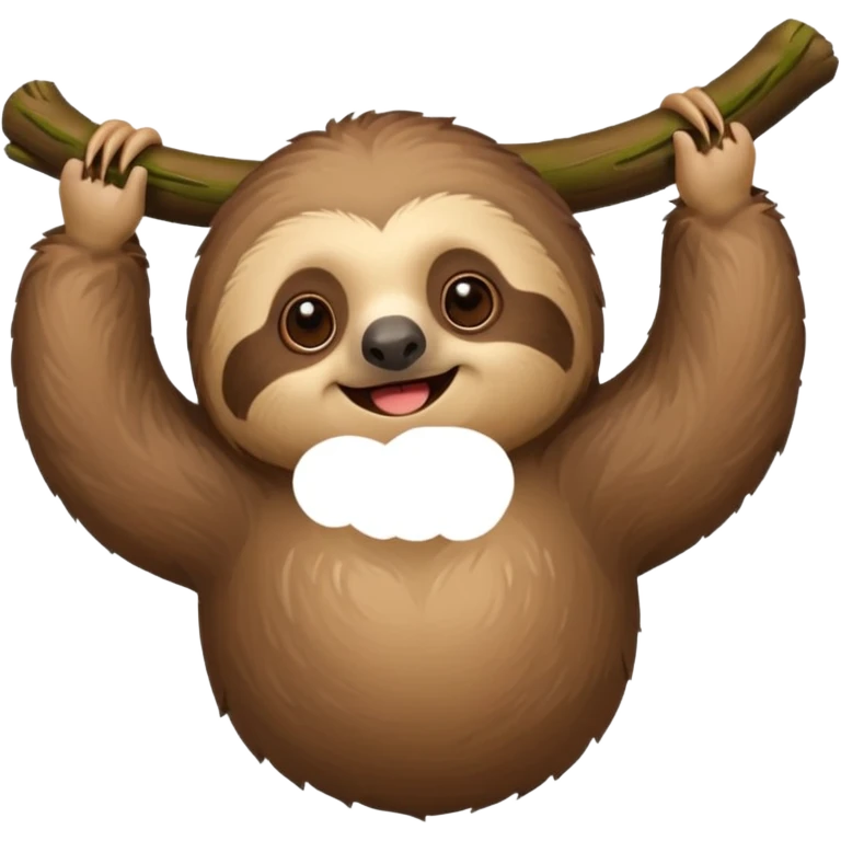 A sloth acting cute emoji