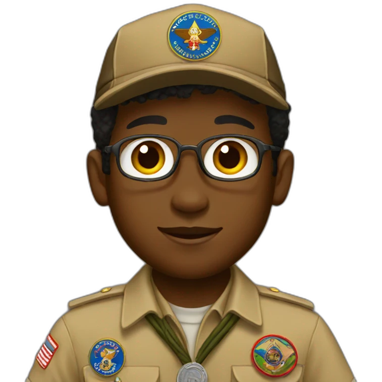 black boy scout emoji
