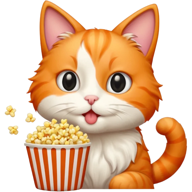 Gato comendo pipoca emoji