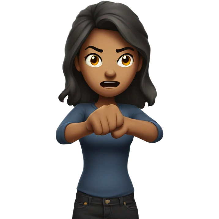 Angry girlfriend ready to fight emoji