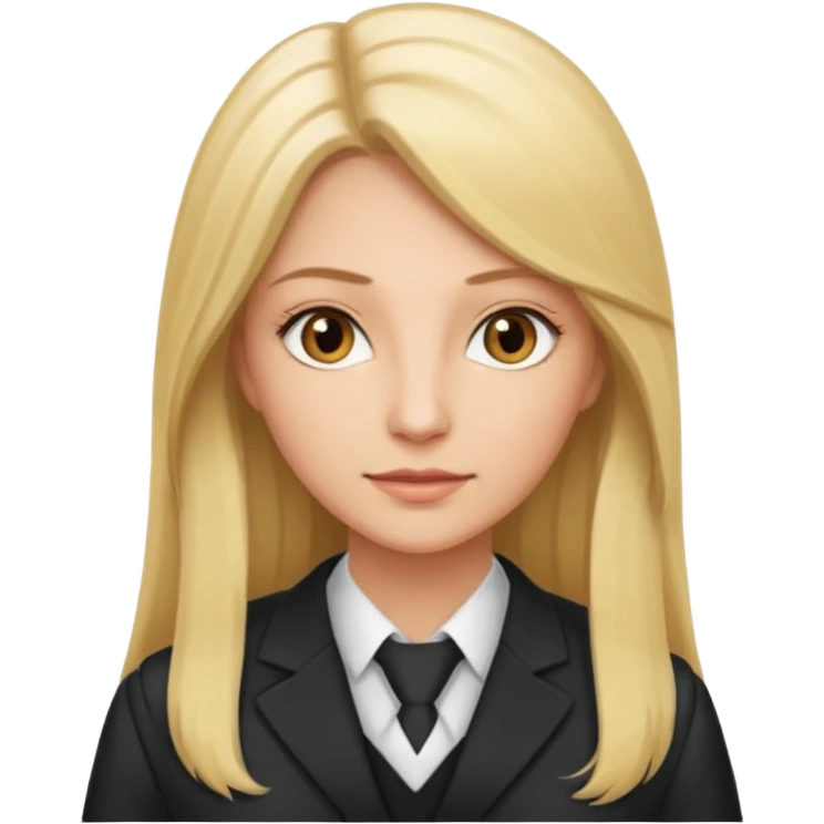 Female lawyer long blonde hair and hazel eyes  emoji