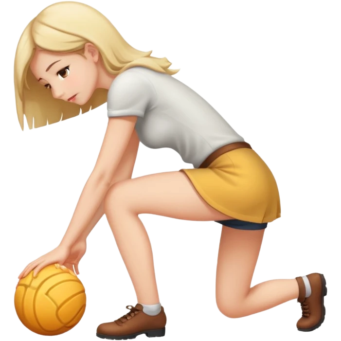 girl bending down emoji