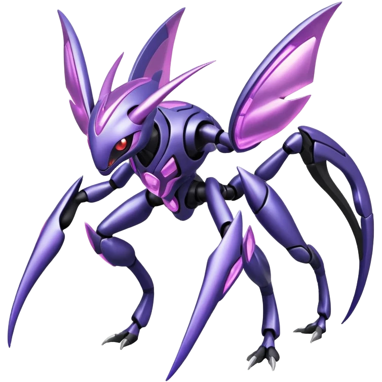 Shiny Futuristic Genesect-Miraidon-Lunala-Fakémon-hybrid-creature (full body)  emoji