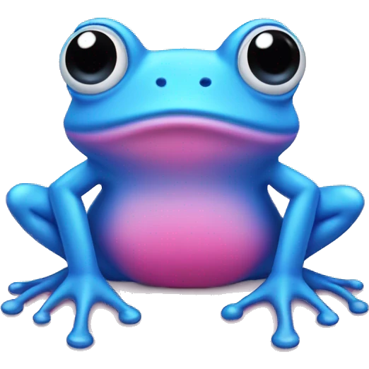 pinkand blue frog emoji