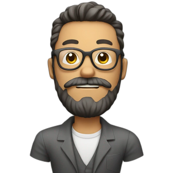 men with beard, multiple arms, with glasses and e-cigarette emoji