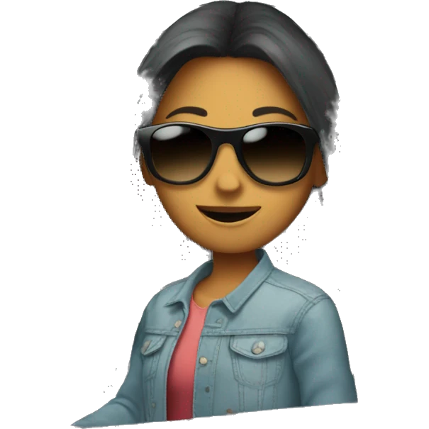girl in car with sunglasses emoji