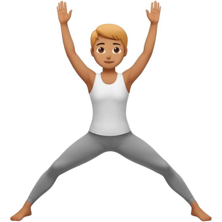 person doing bridge pose, arms extended emoji